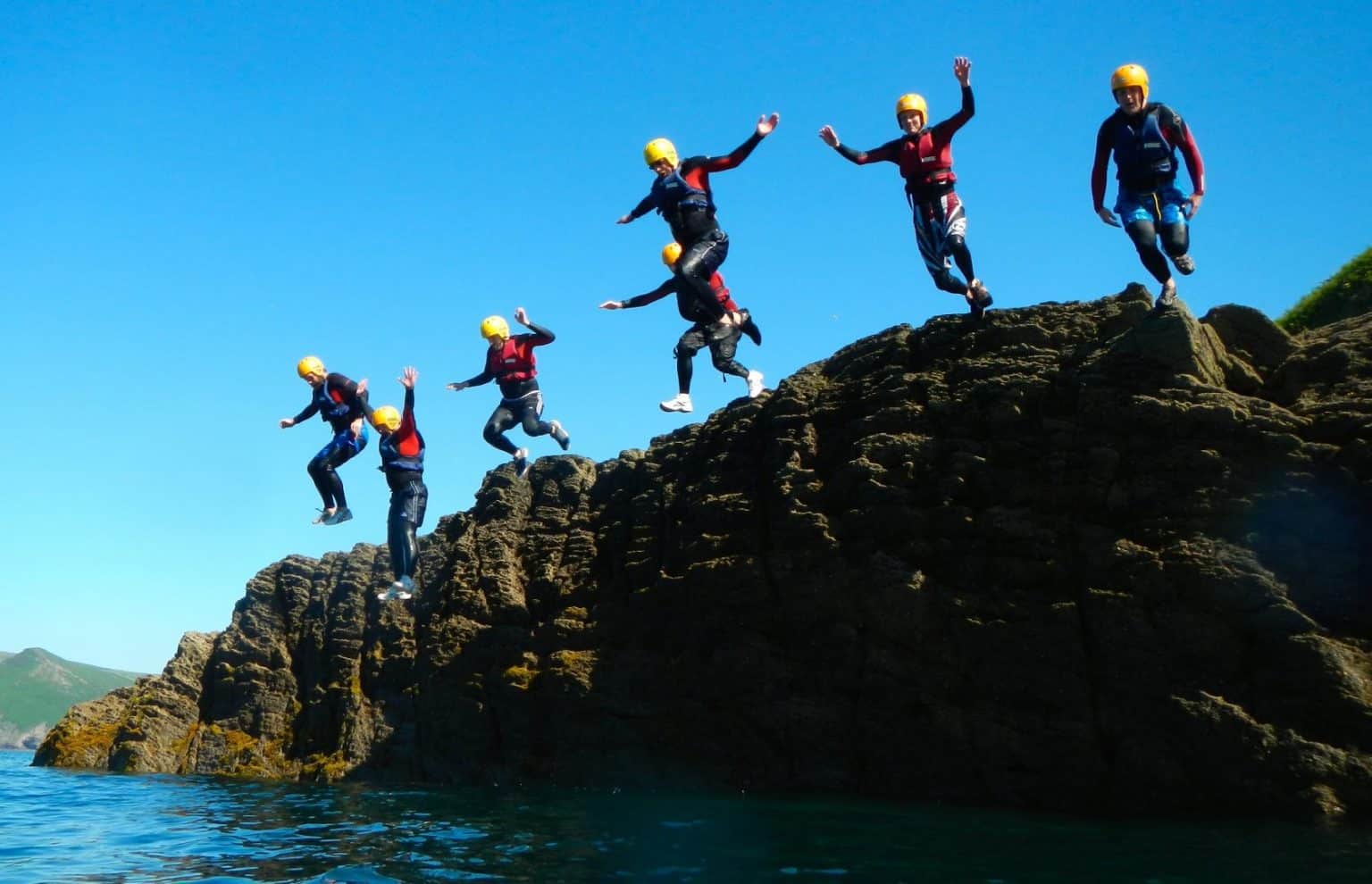 exmoor adventures coasteering group north devon