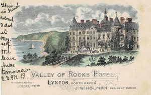 lynton exmoor museum valley rocks hotel postcard front
