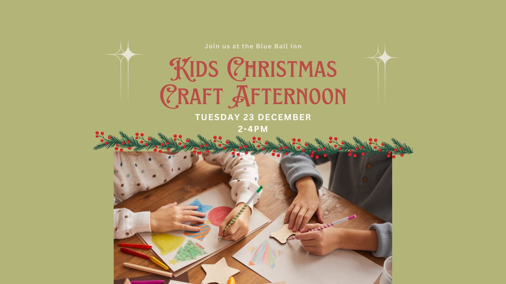 Festive arts and craft activity for children at Little Switzerland, Exmoor National Park.