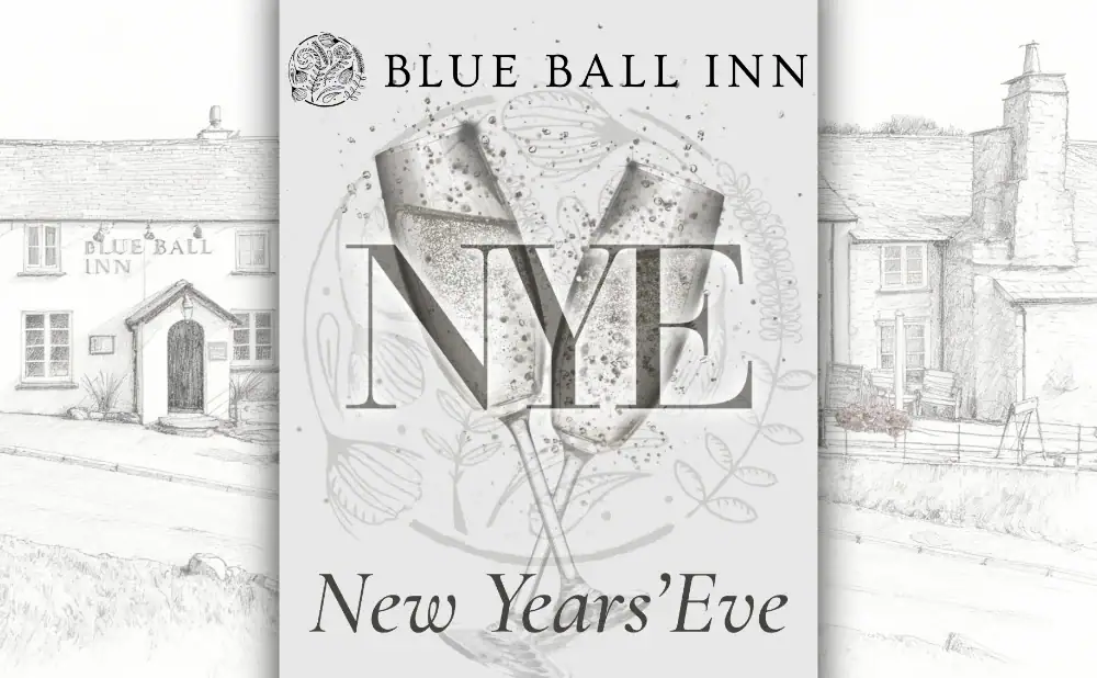 Image features two champagne glasses with bubbles, celebrating New Year’s Eve.