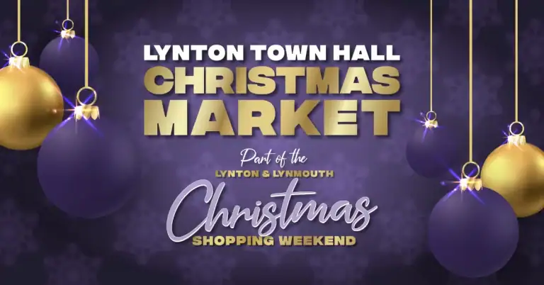 Festive Christmas Market at Lynton Town Hall in 2026.