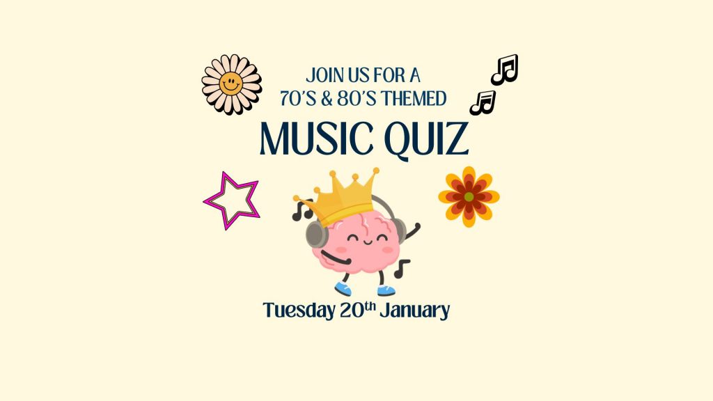 Playful 70s & 80s themed music quiz in Lynton & Lynmouth.
