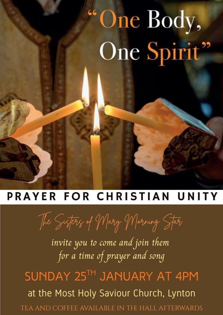 Image of four candles being held together during prayer or candlelit ceremony.