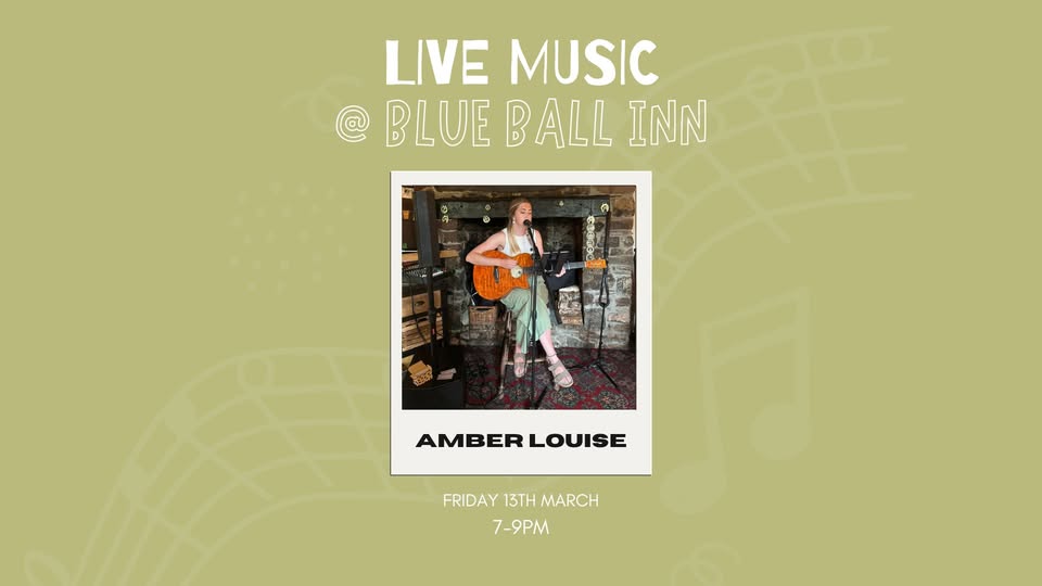 Amber Louise performing live at the Blue Ball Inn.