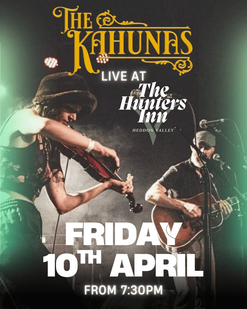Live music performance by The Kahunas at The Hunters Inn, Heddon Valley.