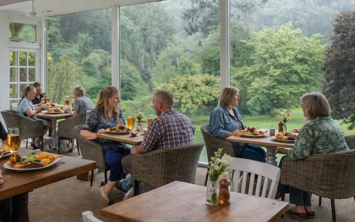 Sunday roast at The Hunters Inn in the Exmoor countryside